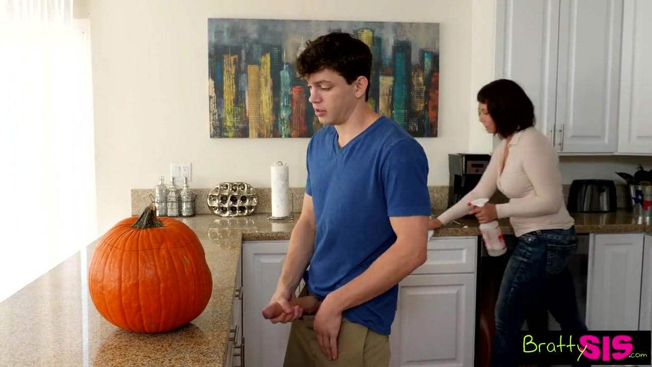 Walked In On - Seduced sister sister in a pumpkin and fucked while mother ...